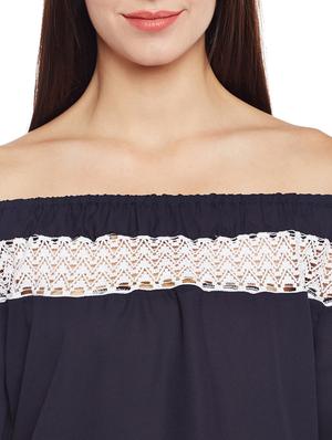 lace insert off shoulder top - 14206333 - Standard Image - 4