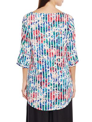 blue crepe printed straight kurti - 14206338 - Standard Image - 3