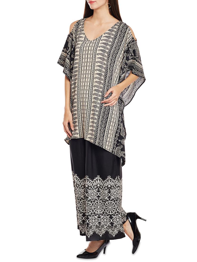 cold shoulder monochrome kaftan - 14206357 - Zoom Image - 2