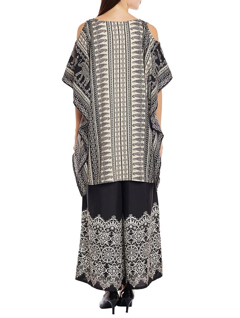 cold shoulder monochrome kaftan - 14206357 - Zoom Image - 3