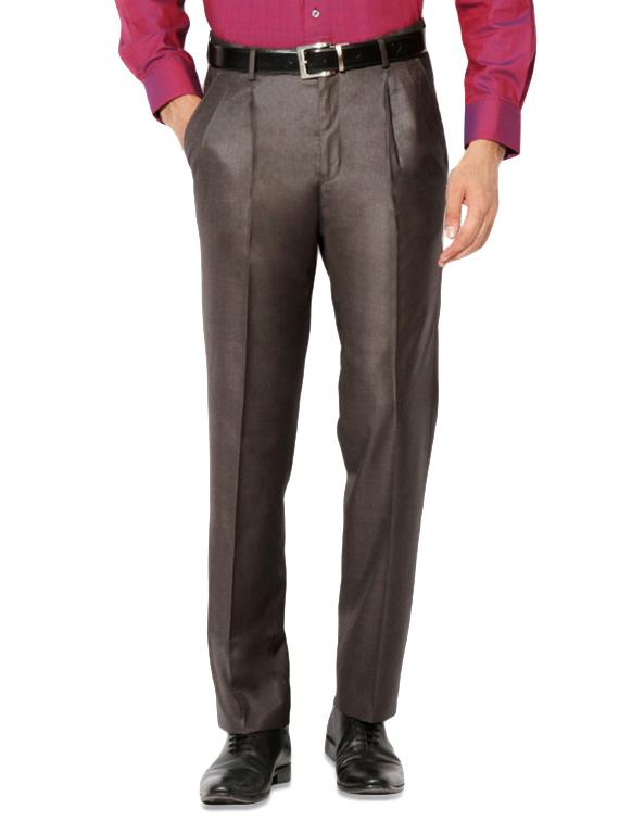 brown polyester blend pleated trouser - 14206603 - Zoom Image - 1