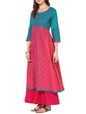 printed flared kurta - 14209645 - Standard Image - 2