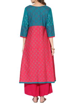 printed flared kurta - 14209645 - Standard Image - 3