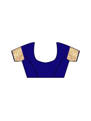 blue silk blend embroidered saree with blouse - 14210365 - Standard Image - 3
