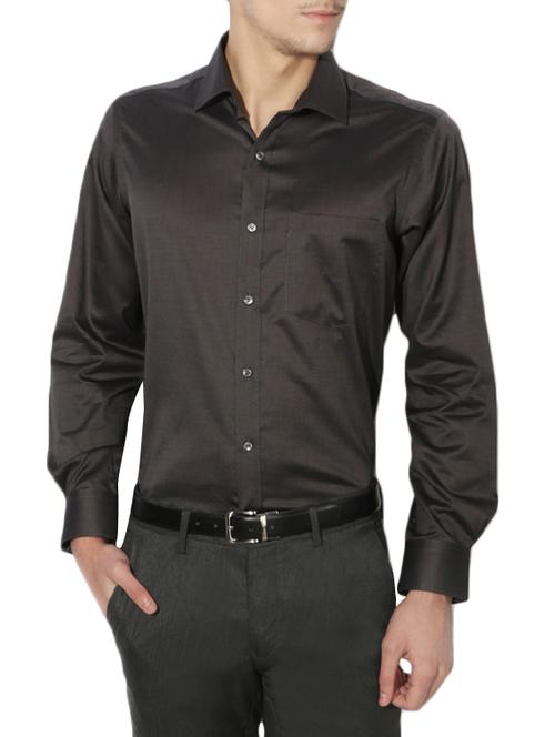 grey cotton formal shirt - 14210678 - Standard Image - 1
