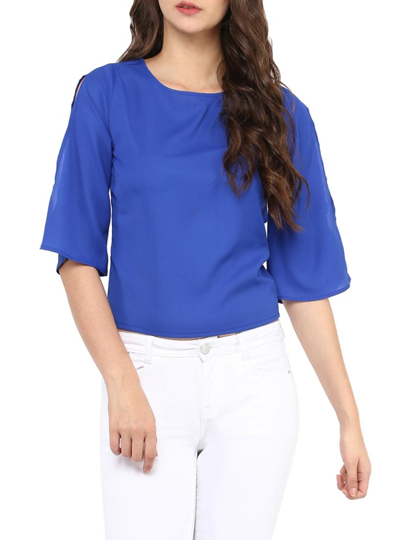 solid blue regular top - 14212485 - Zoom Image - 1