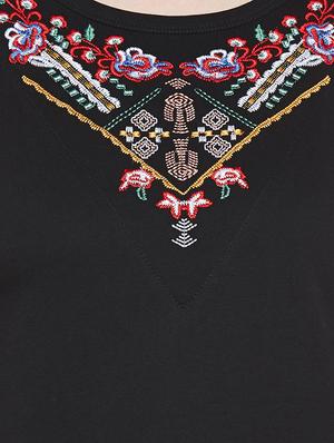 cold shoulder embroidered top - 14212650 - Standard Image - 4