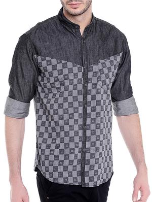 grey cotton casual shirt - 14212794 - Standard Image - 2