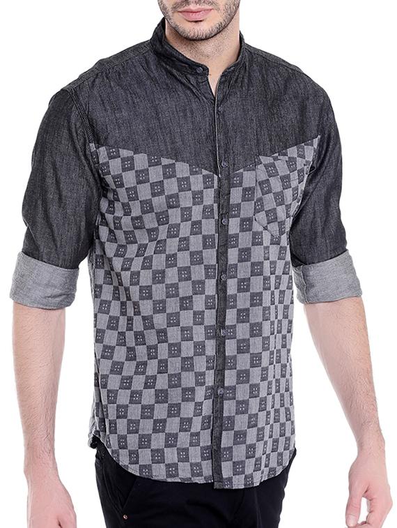 grey cotton casual shirt - 14212794 - Zoom Image - 2