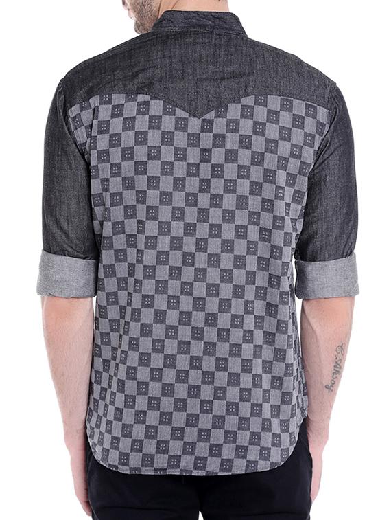 grey cotton casual shirt - 14212794 - Zoom Image - 3