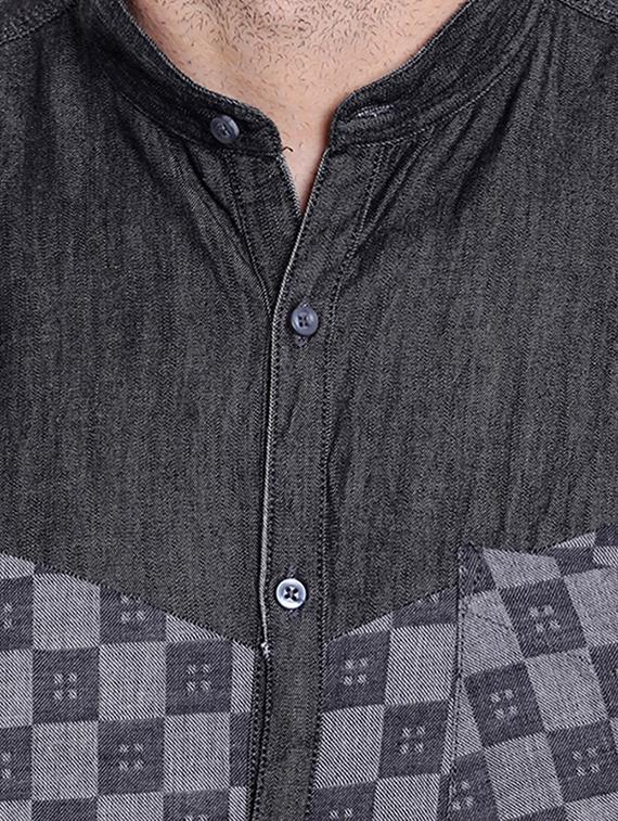 grey cotton casual shirt - 14212794 - Zoom Image - 4