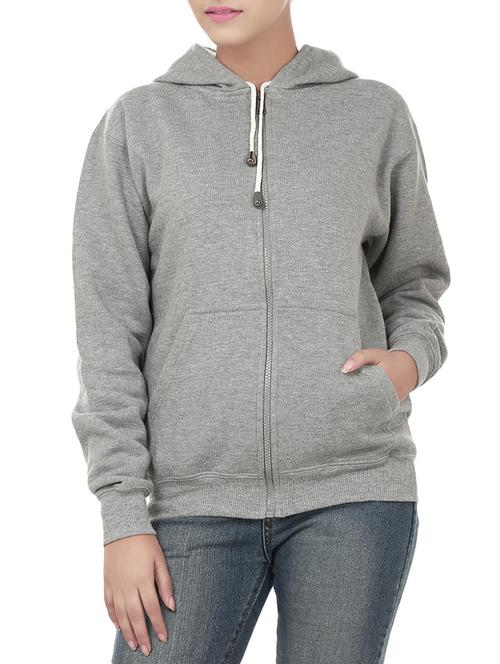 grey fleece hooded sweatshirt - 14213734 - Very Small Image - 1