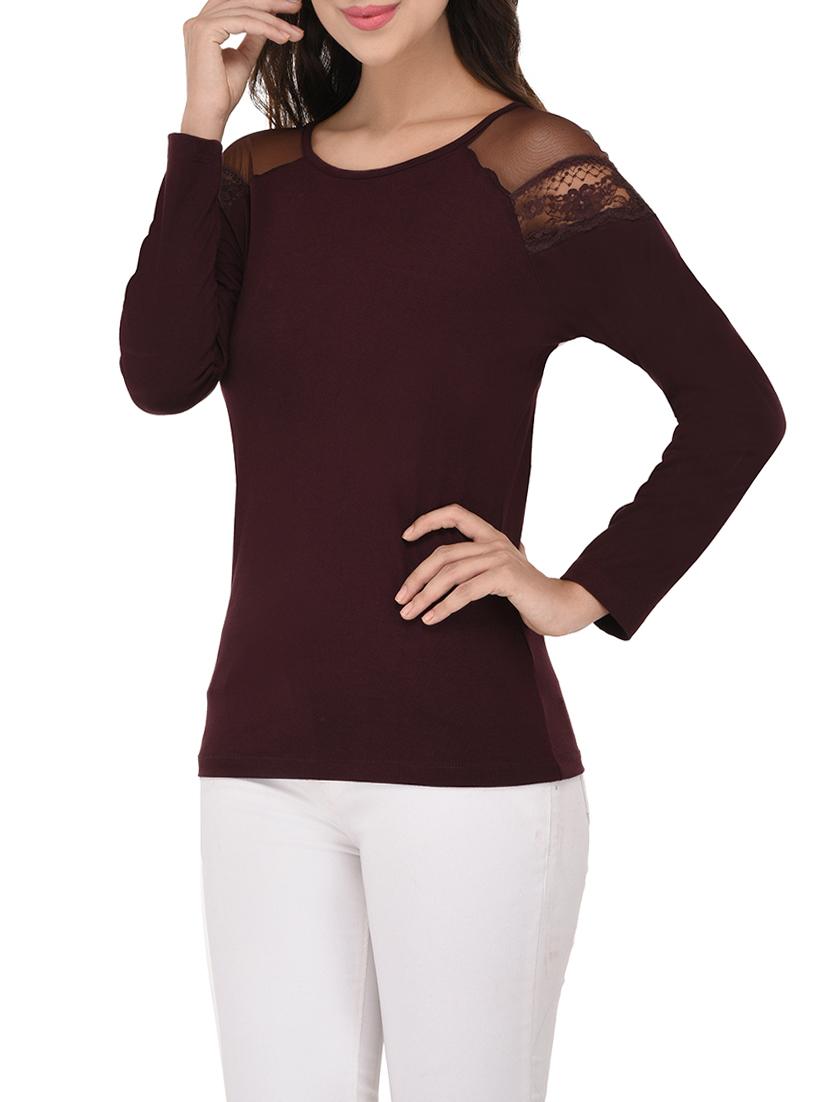 maroon scuba regular top - 14213958 - Zoom Image - 2