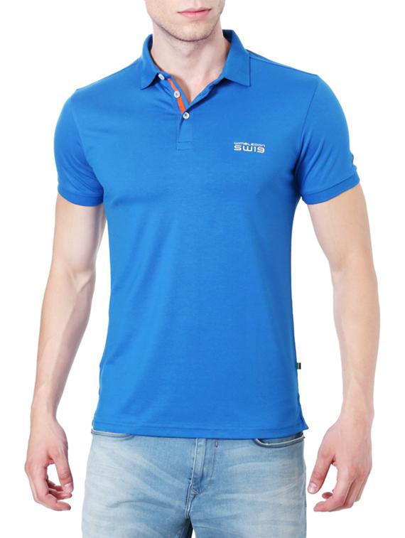 blue cotton polo t-shirt - 14214059 - Zoom Image - 1