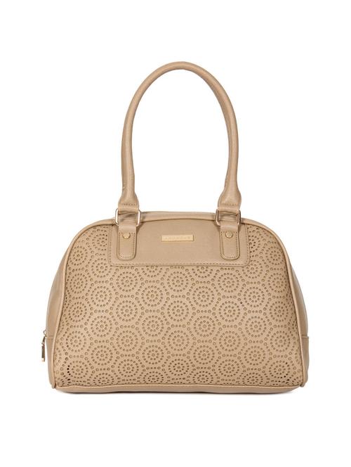 beige leatherette duffel handbag - 14215283 - Very Small Image - 1