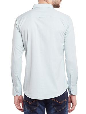 light blue cotton blend casual shirt - 14215329 - Standard Image - 3