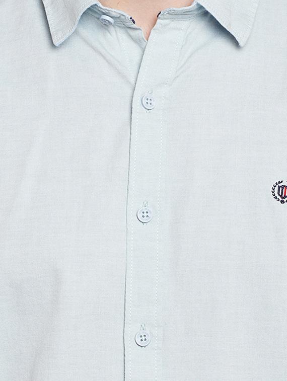 light blue cotton blend casual shirt - 14215329 - Zoom Image - 4