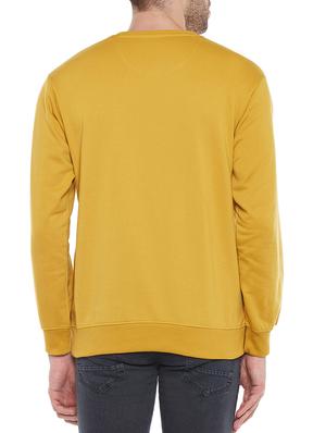 mustard polyester chest print sweatshirt - 14215437 - Standard Image - 3