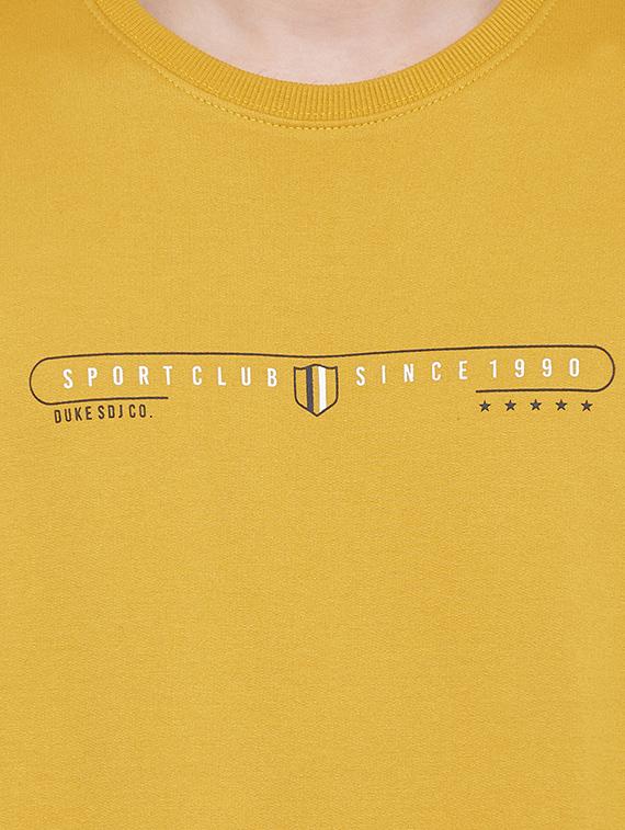 mustard polyester chest print sweatshirt - 14215437 - Zoom Image - 4