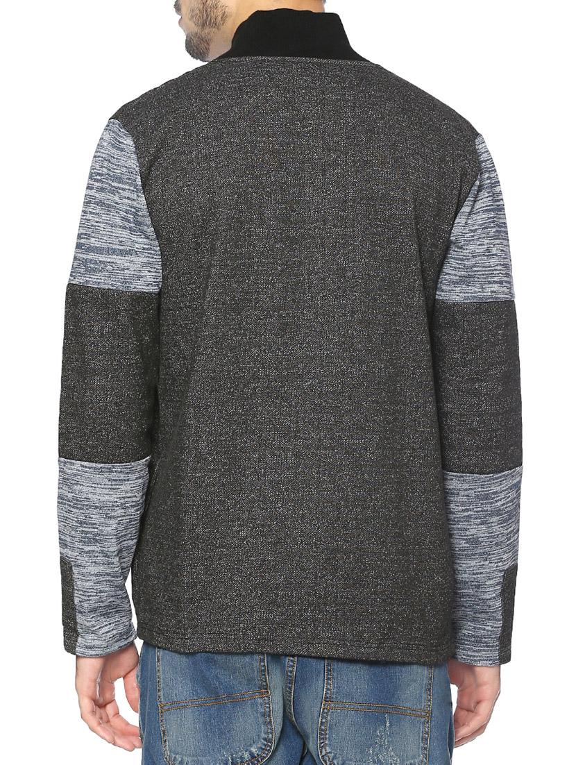 grey color block casual jacket - 14216092 - Zoom Image - 3