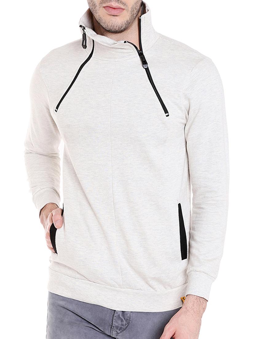 solid off white cotton sweatshirt - 14216140 - Zoom Image - 1