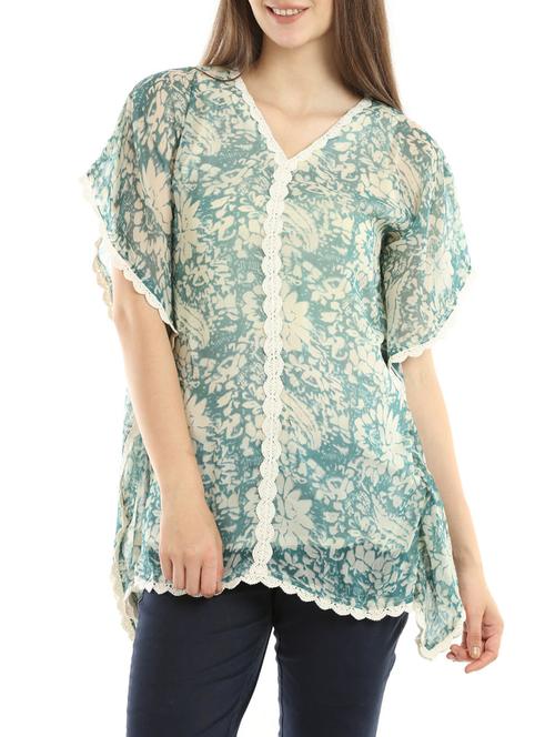 light blue printed kaftan - 14217222 - Standard Image - 1