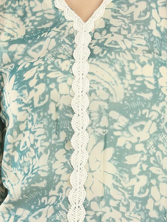 light blue printed kaftan - 14217222 - Zoom Image - 4
