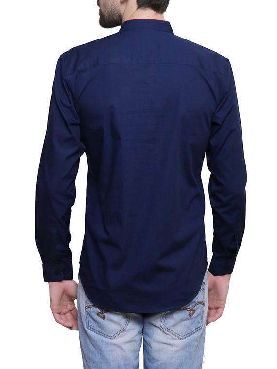 blue cotton short kurta - 14218729 - Zoom Image - 3