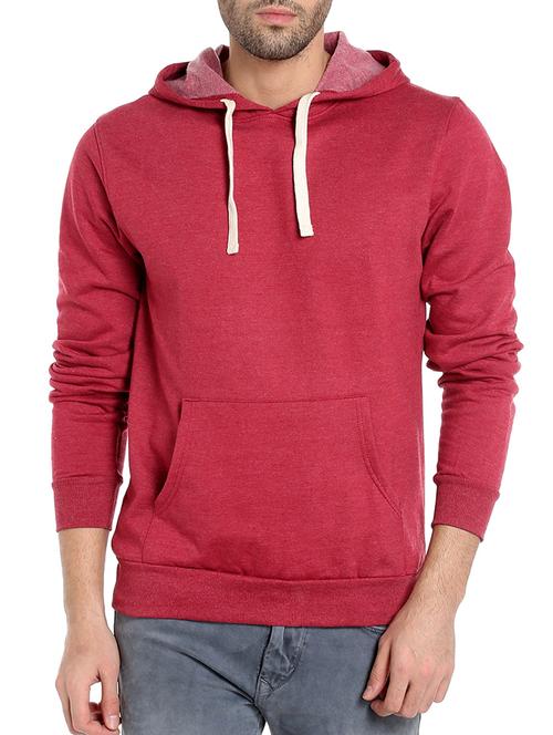 red solid hooded sweatshirt - 14219071 - Standard Image - 1