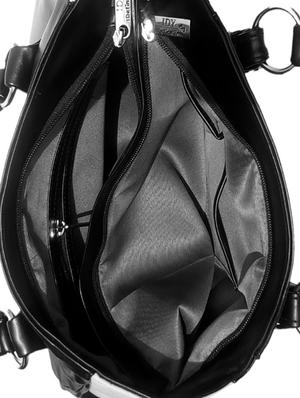 black leatherette handbag - 14220481 - Standard Image - 3