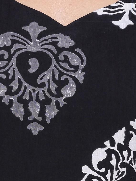 black unstitched churidaar dress material - 14220708 - Zoom Image - 4