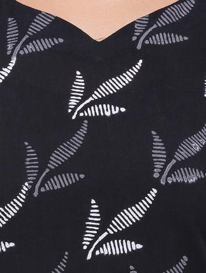black unstitched churidaar dress material - 14220709 - Standard Image - 4