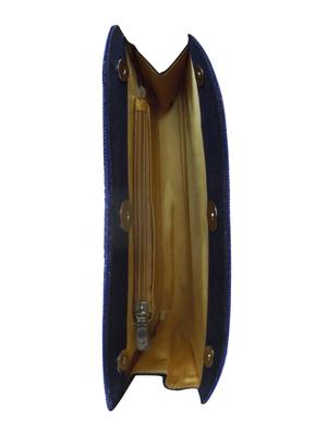 blue leatherette ethnic clutch - 14222471 - Standard Image - 3