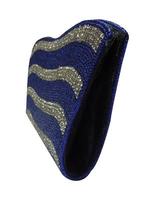 blue leatherette ethnic clutch - 14222471 - Standard Image - 4