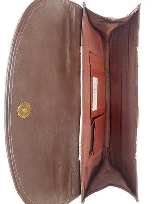 brown silk ethnic clutch - 14222481 - Standard Image - 3