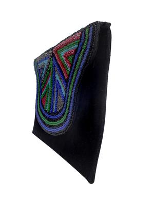 black suede ethnic clutch - 14222516 - Standard Image - 4
