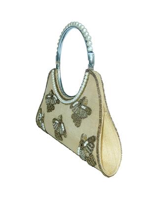 gold faux silk clutch - 14222567 - Standard Image - 4