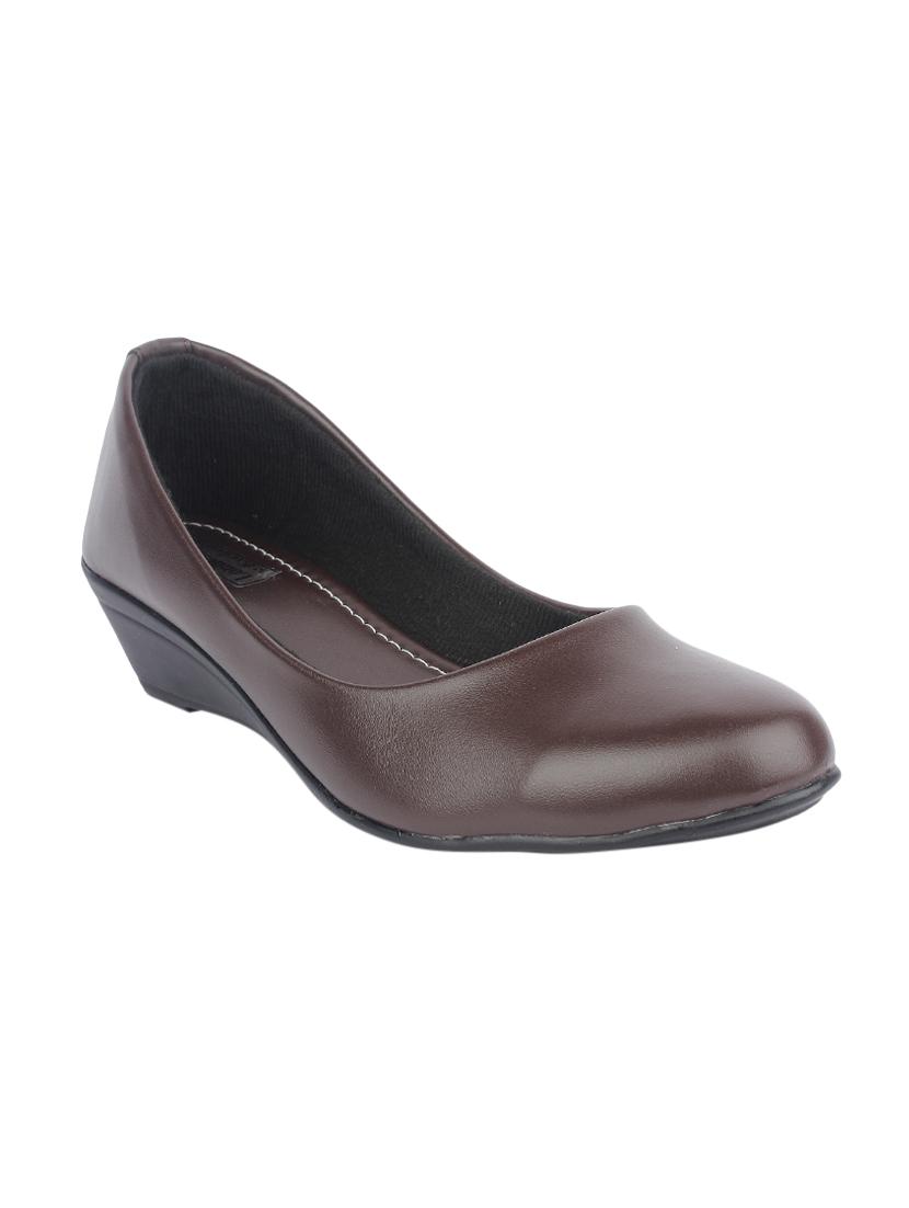 brown faux leather slip on formal shoes - 14223305 - Zoom Image - 1