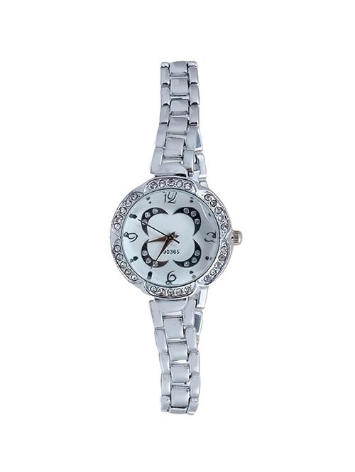 Super Drool Silver Classic Studded Floral Wrist Watch - 14223478 - Very Small Image - 1