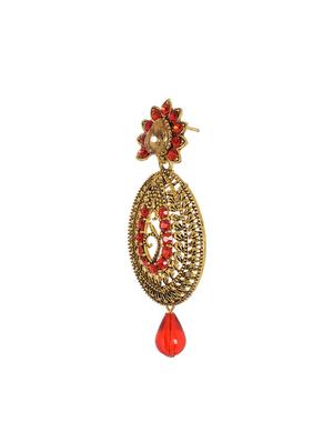 gold metal drop earrings - 14224404 - Standard Image - 2