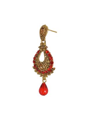 red metal drop earrings - 14224409 - Standard Image - 2