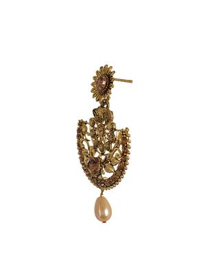 gold metal chandellier earrings - 14224430 - Standard Image - 2