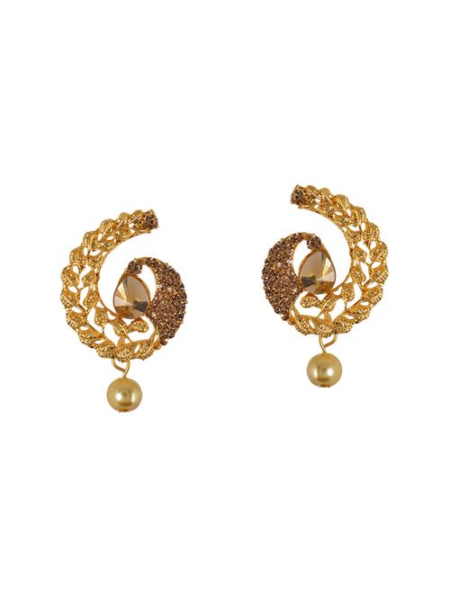 gold metal drop earrings - 14224432 - Standard Image - 1