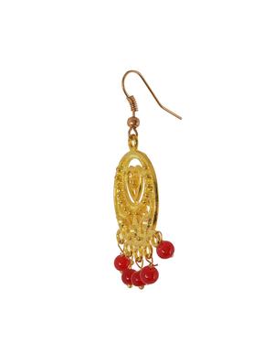 red metal drop earrings - 14224481 - Standard Image - 2