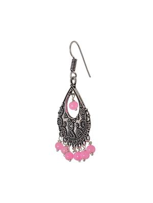 pink metal drop earrings - 14224488 - Standard Image - 2