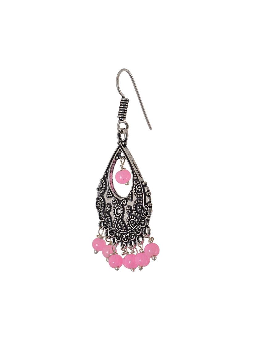 pink metal drop earrings - 14224488 - Zoom Image - 2