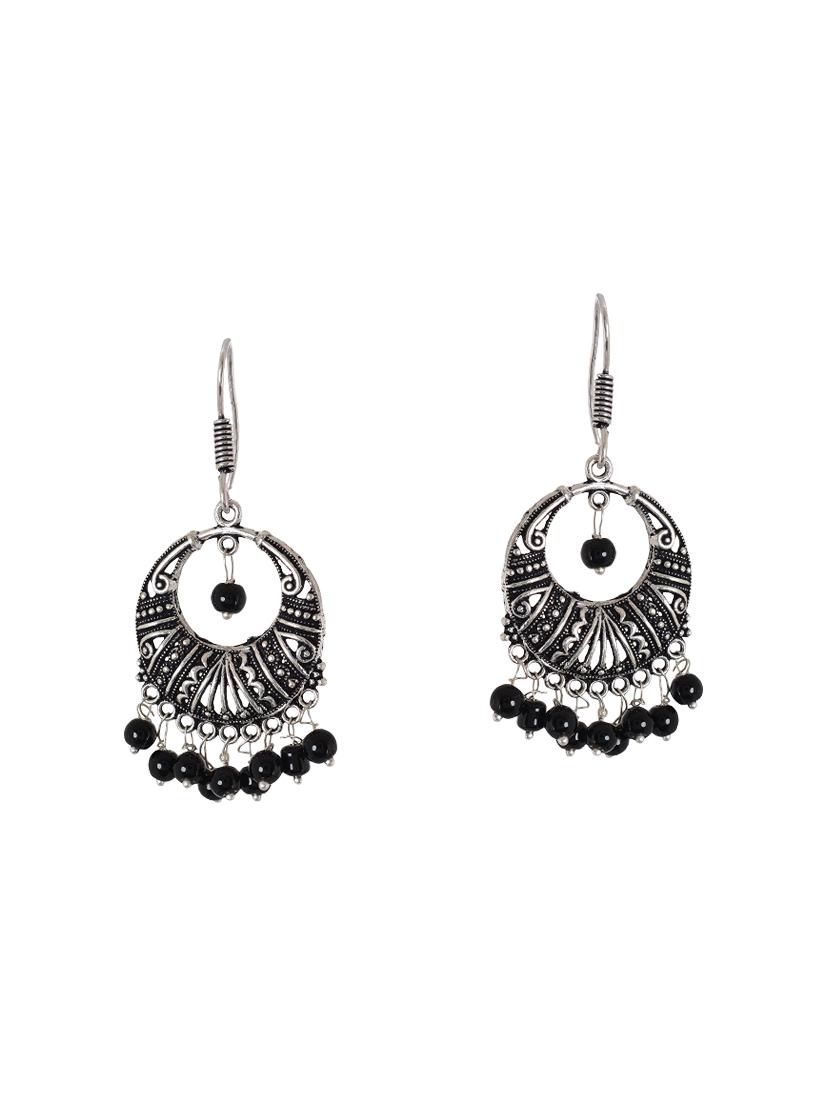 black metal drop earrings - 14224501 - Zoom Image - 1