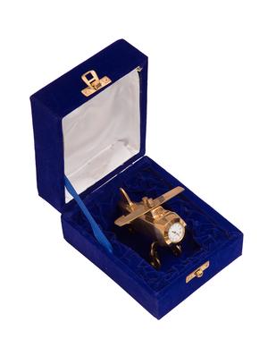 brass antique finish aeroplane table clock - 14224529 - Standard Image - 4