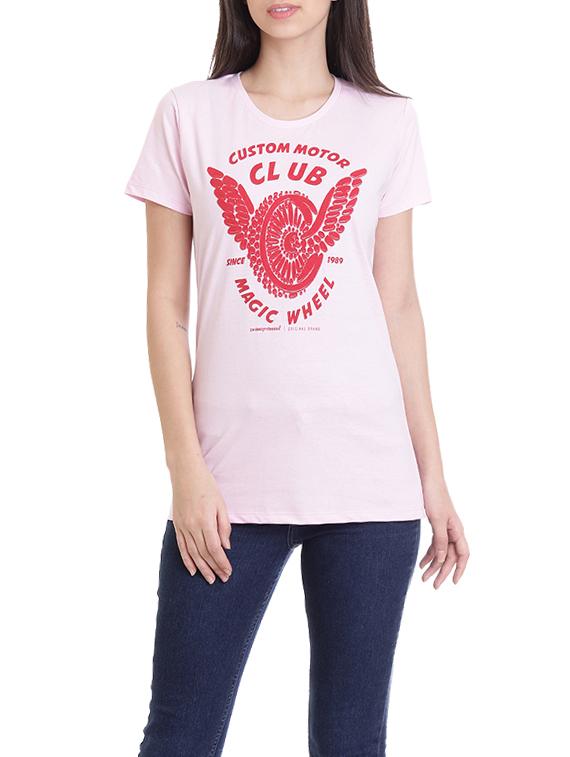 pink cotton casual tee - 14227271 - Zoom Image - 1