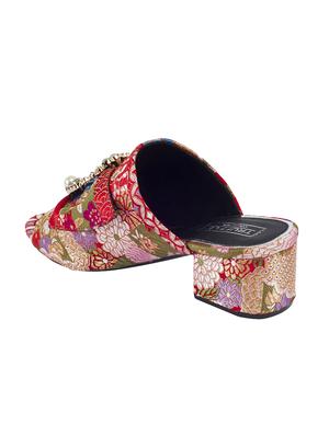 red faux leather mules sandals - 14227337 - Standard Image - 3